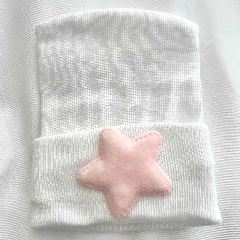 Pink Velour Star Hospital Hat