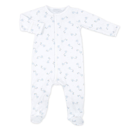 Worth the Wait Printed Footie - Blue - Tiniboo