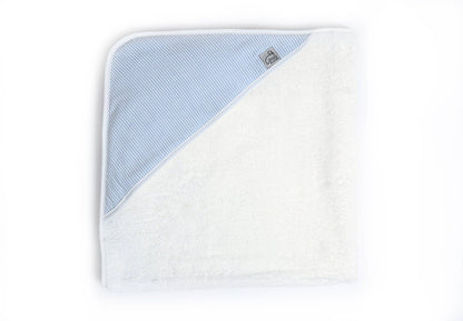 Light Blue Seersucker Hooded Towel