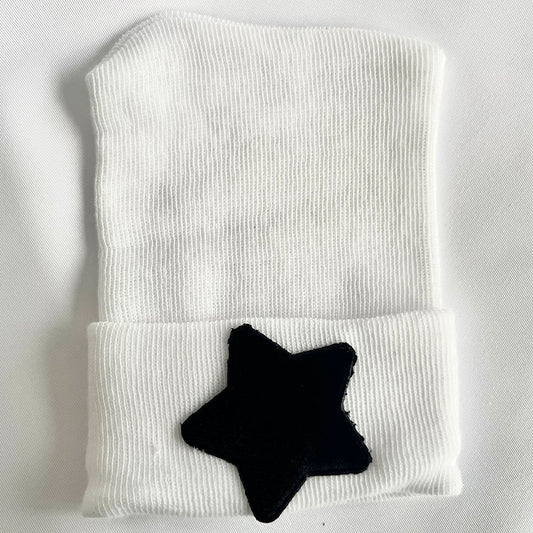 Black Velour Star Hospital Hat