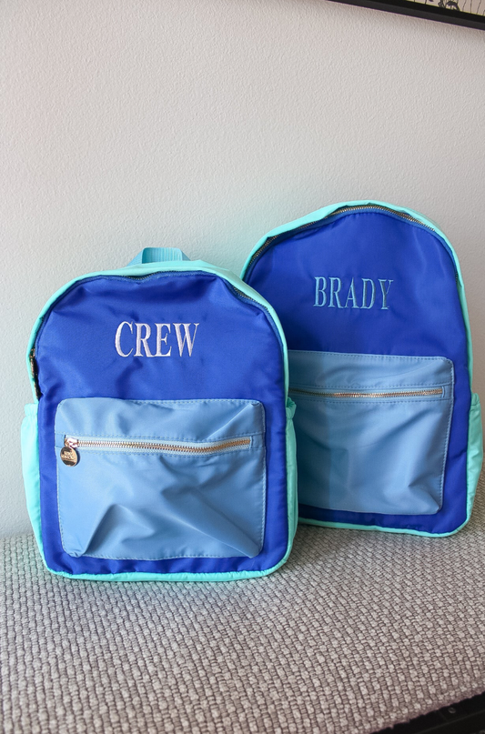 Blue + Teal Colorblock Backpack - Tiniboo