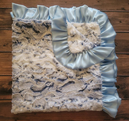 Dusty Blue Baby Blanket - Tiniboo