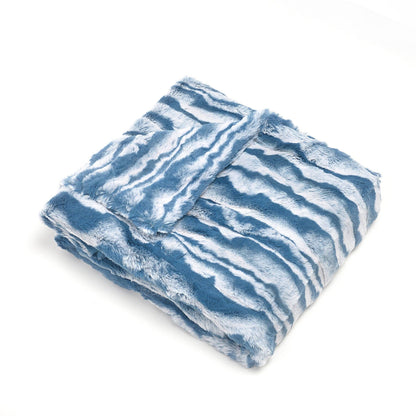 Cuddle Cookie Faux Fur Baby Blanket Wave Blue