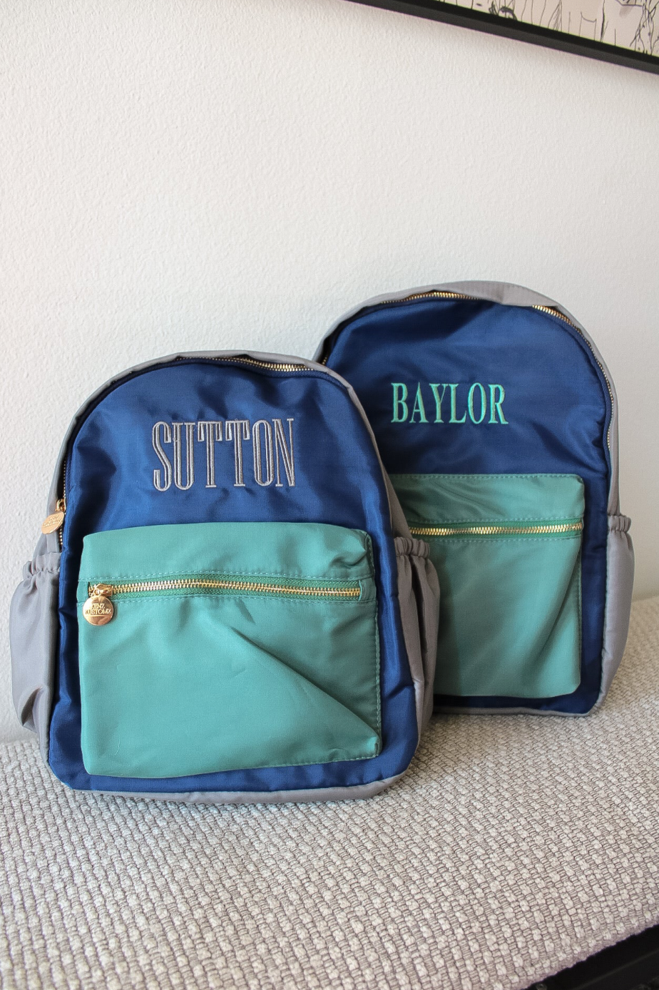 Green, Navy & Green Colorblock Backpack