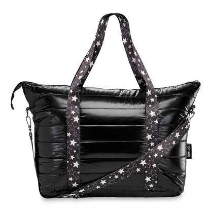 Black Puffer Tote Midnight Strap