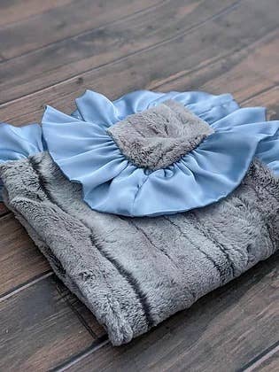 Silver Fox- Baby Blue Baby Blanket