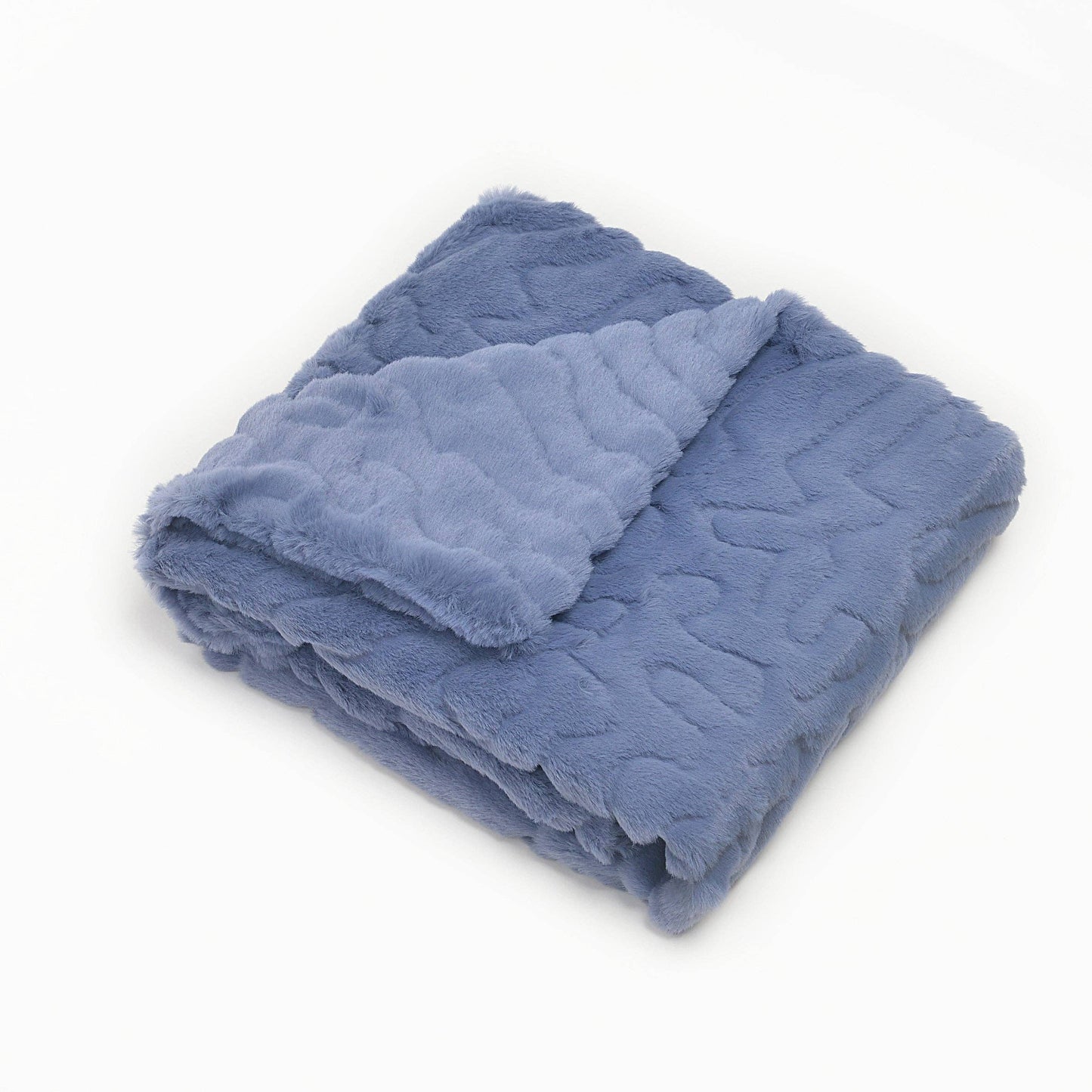 Cuddle Cookie Faux Fur Baby Blanket Solid Blue