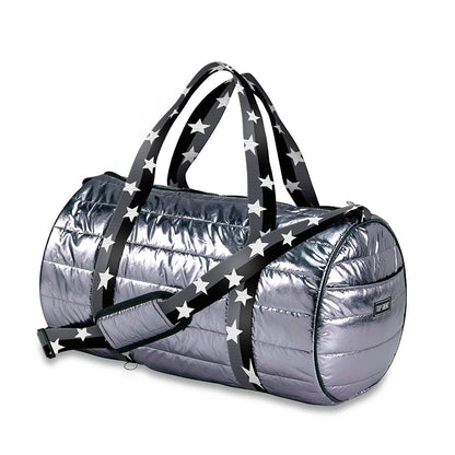 Gunmetal Puffer Duffle bag Grey/Black Split Star Straps