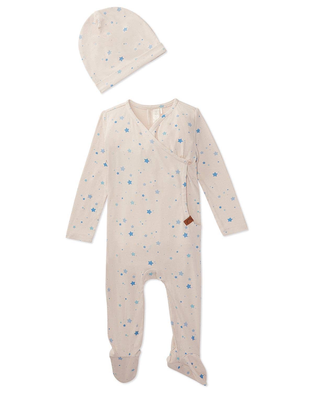 Ribbed Star 2 Pc Footie Set - Tiniboo