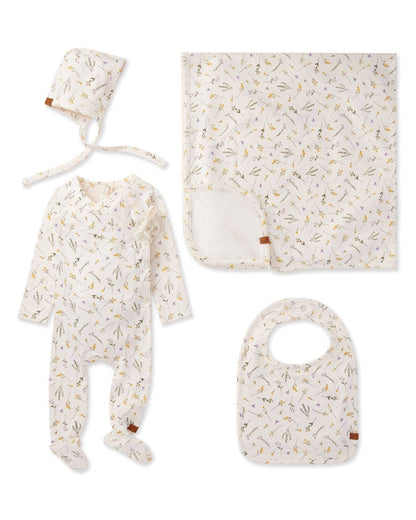 Pretty Petals Pointelle 4 Pc Footie Set - Tiniboo