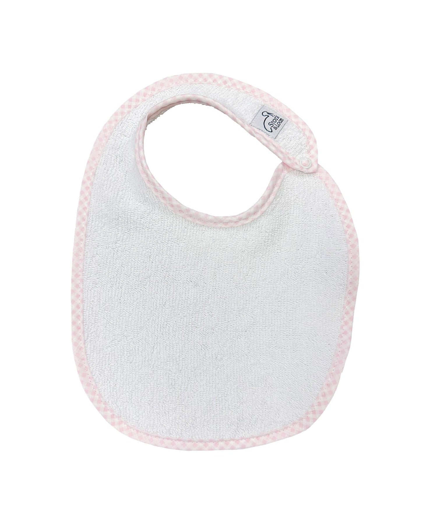 Pink Gingham Trim Classic Bib