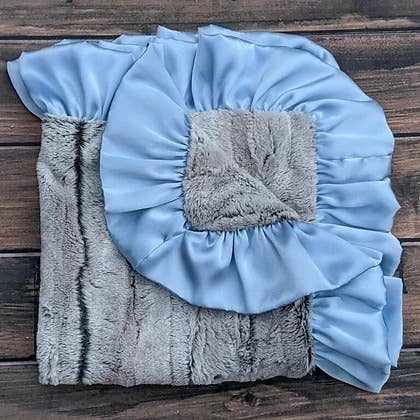 Silver Fox- Baby Blue Baby Blanket