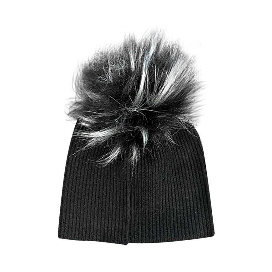 Black waffle knit hat