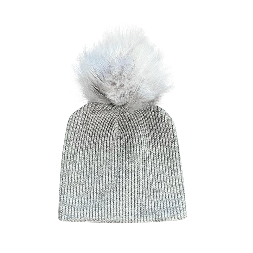 Grey Waffle Knit Hat