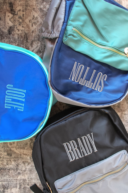 Green, Navy & Green Colorblock Backpack