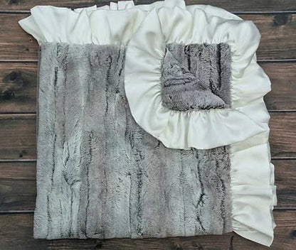 Silver Fox- Ivory Baby Blanket