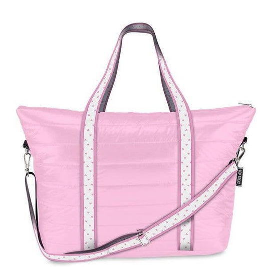 Pink Puffer Tote Heart Strap - Tiniboo