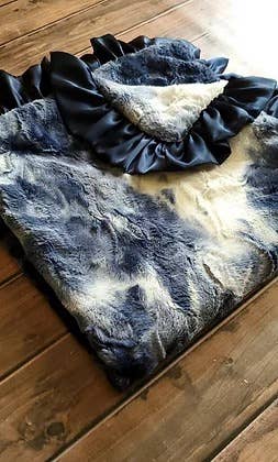 Navy Tie Dye Baby Blanket