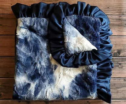 Navy Tie Dye Baby Blanket