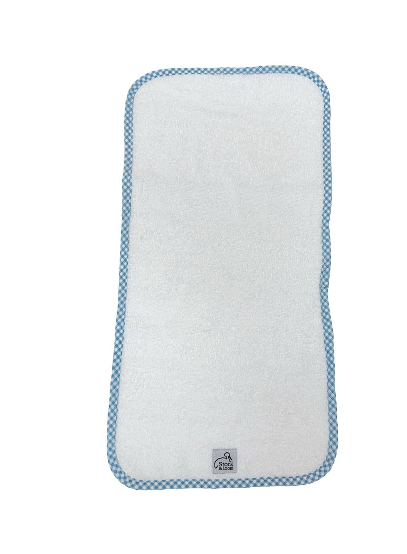 Blue Gingham Trim Burp Cloth